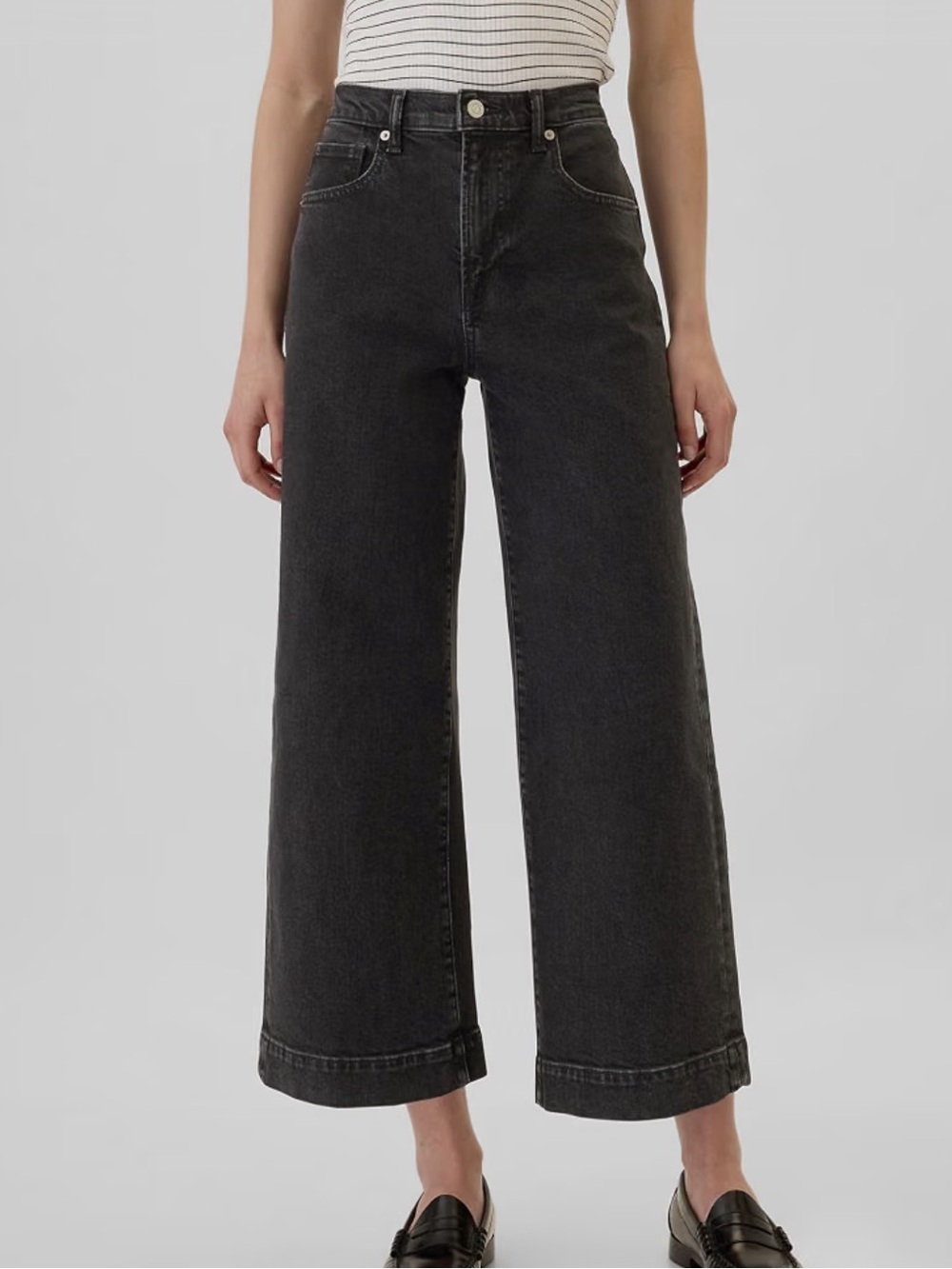 GAP Black Wide-Leg High-Rise Jeans